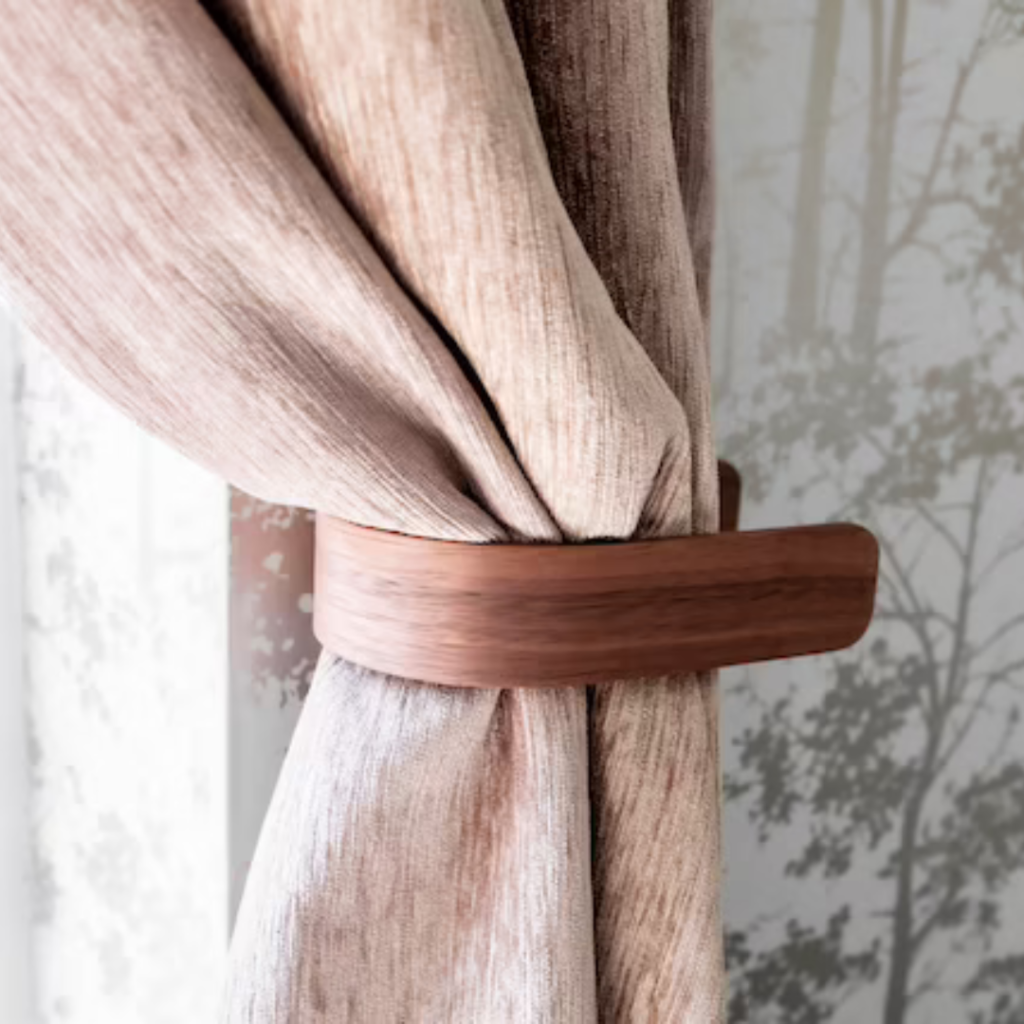 Metal or Wooden Holdbacks hold A Curtain